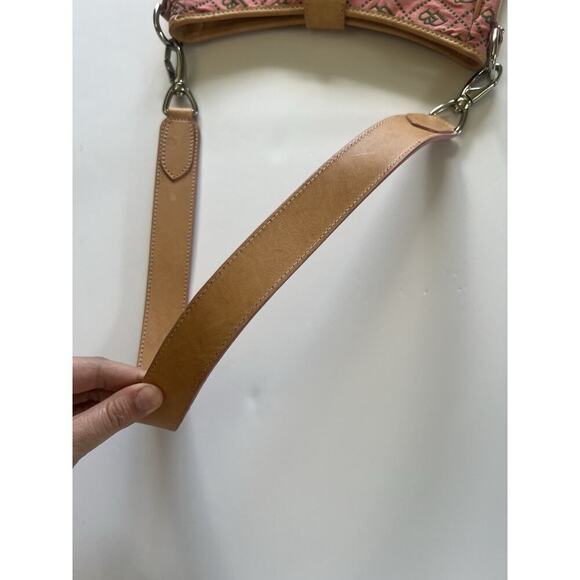 Dooney & Bourke Y2K Vintage Pink Monogram Messenger Shoulder Bag Purse - Picture 13 of 14